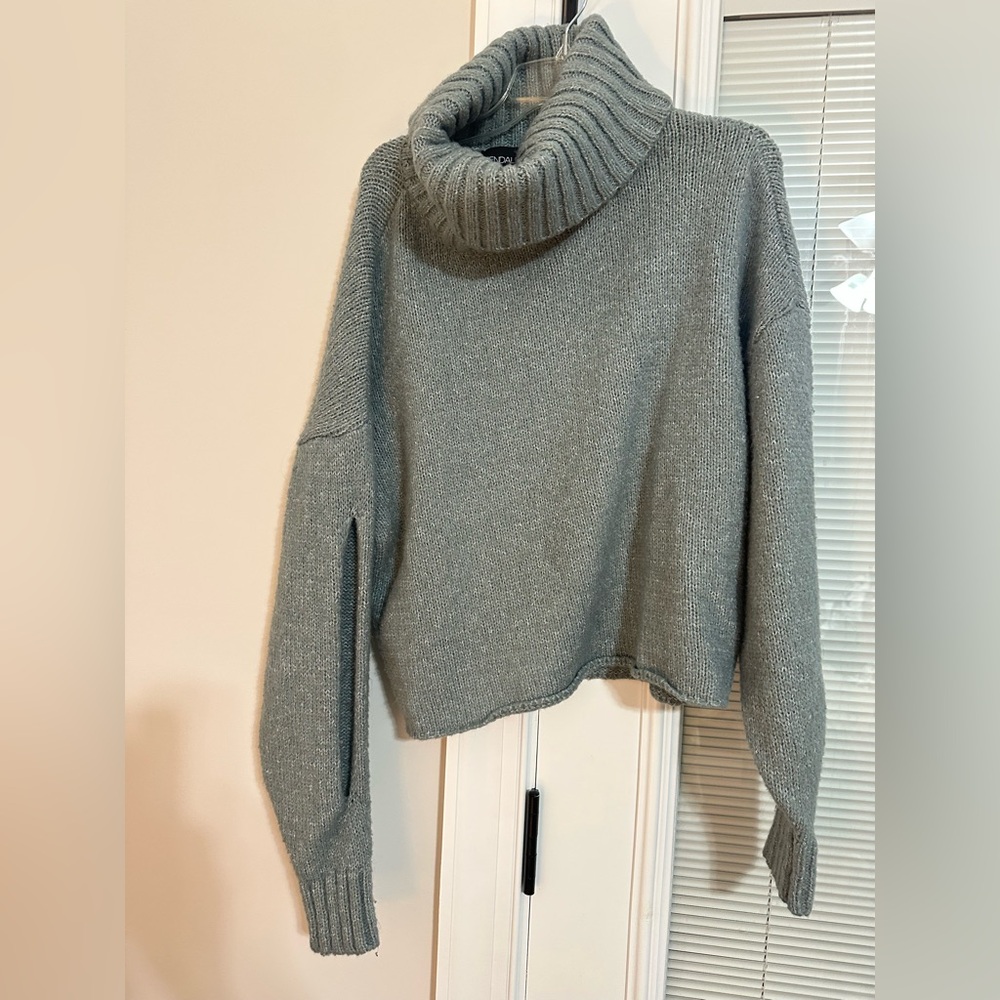 Kendall & Kylie Gray Cowl Neck Sweater